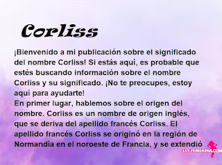 significado del nombre Corliss