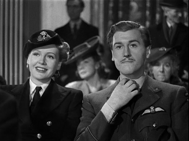 Phyllis Calvert and Stewart Granger in military uniform in The Man in Grey