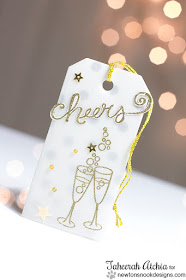 Cheers tag by Taheerah Atchia | Years of Cheers stamp set by Newton's Nook Designs