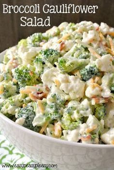 Try this deliciously sweet and easy Broccoli Cauliflower Salad. It's perfect for a crowd or you can cut the recipe in half to make for a family dinner.