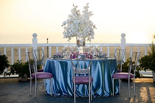 purple and blue wedding cakes