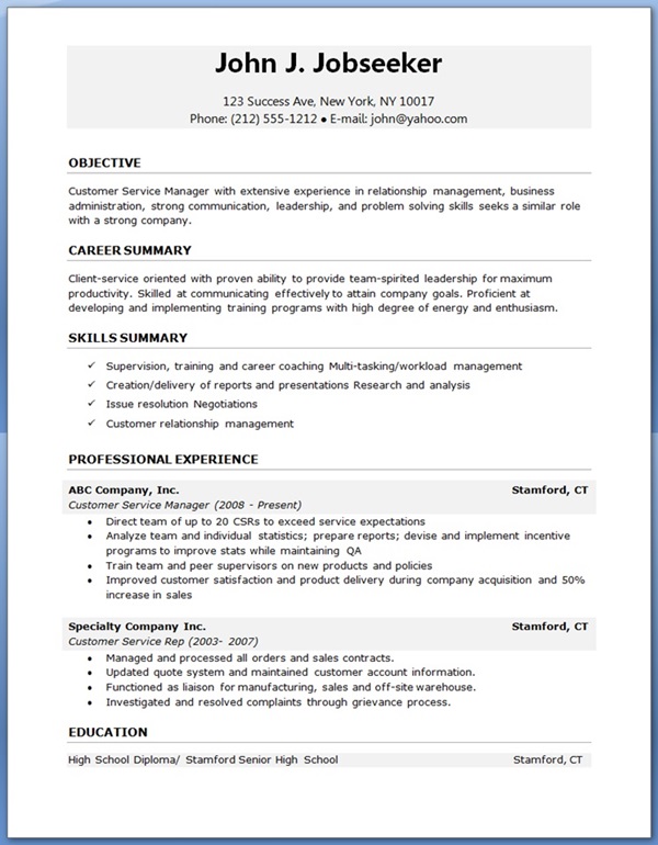 free resume template downloads