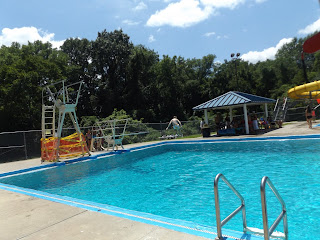 Diving is always a fun activity at the swimming pool.