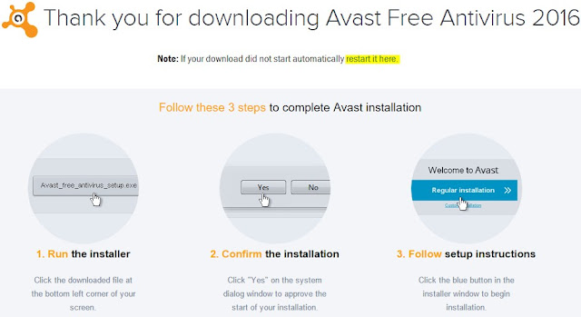 الحصول على برنامج avast مجانا!