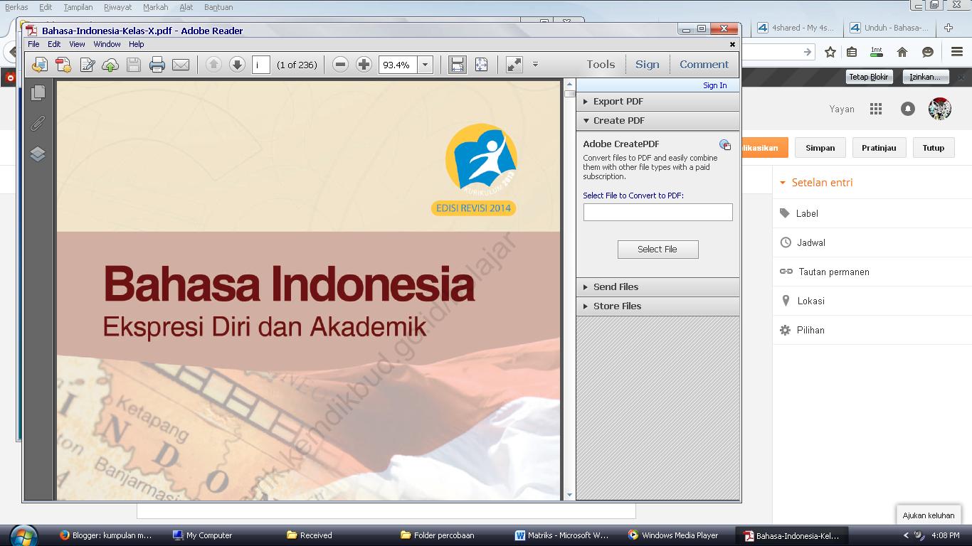 Download buku paket elektronik bahasa indonesia kelas x 