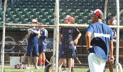 Bobby Meacham at batting cages