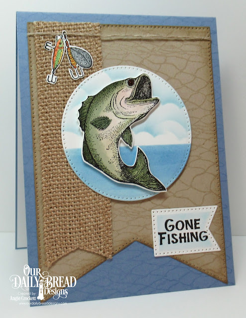 ODBD Great Catch Stamp/Die Duos, ODBD Fishing Net Background, ODBD Custom Large Banners Dies, ODBD Custom Pierced Circles Dies, ODBD Custom Clouds and Raindrops Dies, Card Designer Angie Crockett