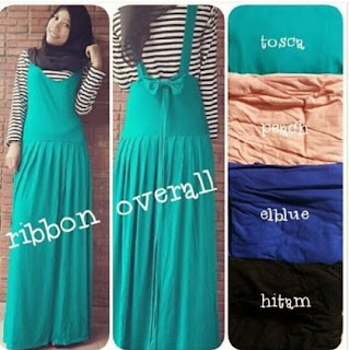 Ribbon overall, overall, baju baju spandek, , suplier baju muslim, , baju hijab murah, suplier solo, 