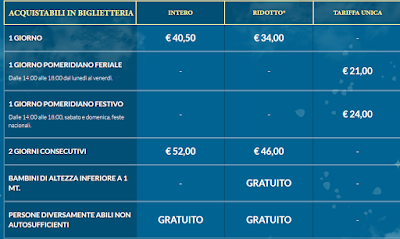 Tariffe Gardaland 2017 - Individuali Biglietteria