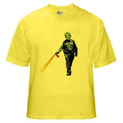 Pepper Spraying cop Yellow T-Shirt