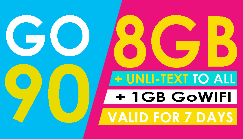 Globe Go90 8gb Data Unli All Net Texts Only 90 Pesos For 7 Days Howtoquick Net