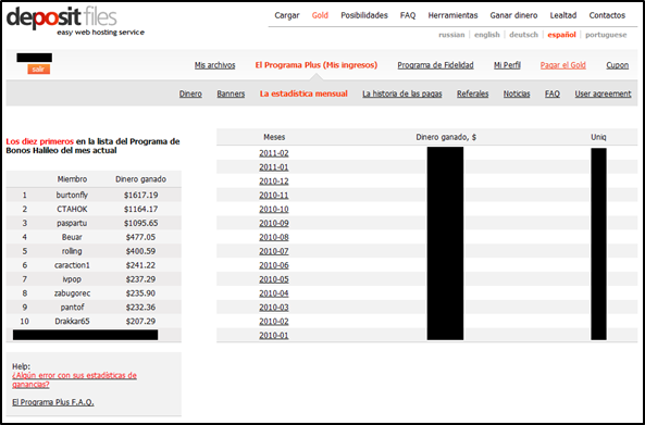 Minisección La estadística mensual Deposit Files