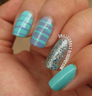 grillednails grilled nails summer purple pastel bright glitter blue green stripes cute manicure mani hector alfaro