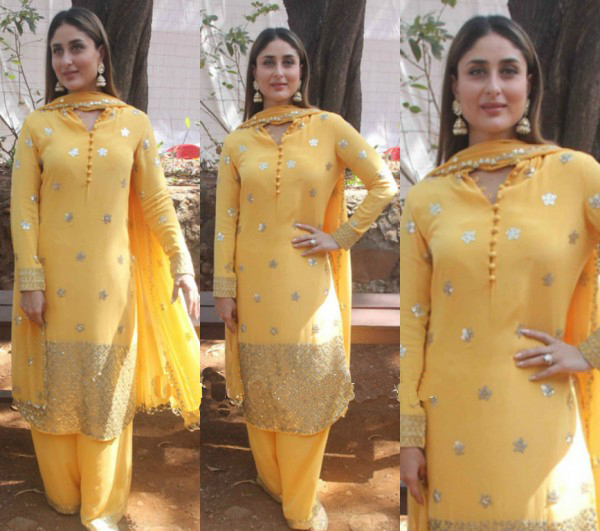 Kareena Kapoor in Gorgeous Yellow Salwar Suit by Anushka Khanna