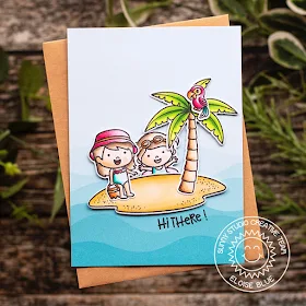 Sunny Studio Stamps: Coastal Cuties Beach Babies Seasonal Trees Sending Sunshine Summer Themed Friendship Cards by Eloise Blue and Leanne West