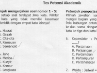 Contoh Soal Dan Jawaban Tes Potensi Akademik Masuk Sma