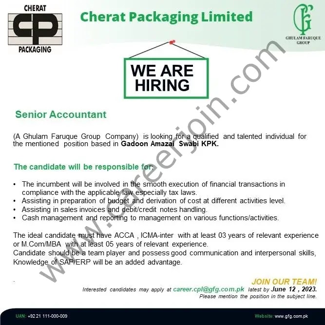 Jobs in Cherat Packaging Ltd