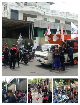 Tolak PHK Secara Sepihak, Ratusan Pekerja Buruh Geruduk PT Gunung Kelud Wisesa