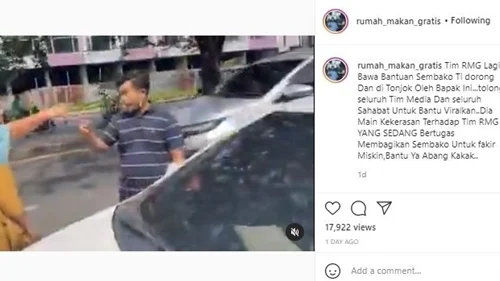 Pemobil Aniaya Relawan Sembako 'Rumah Makan Gratis', Ustaz Didorong-dorong