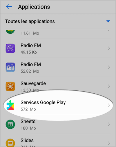 Google play service  في الاعدادات