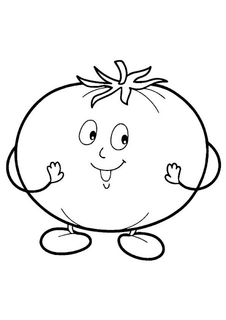 Best Cartoon Tomato Coloring Page - Free Printable Coloring Pages For Kids