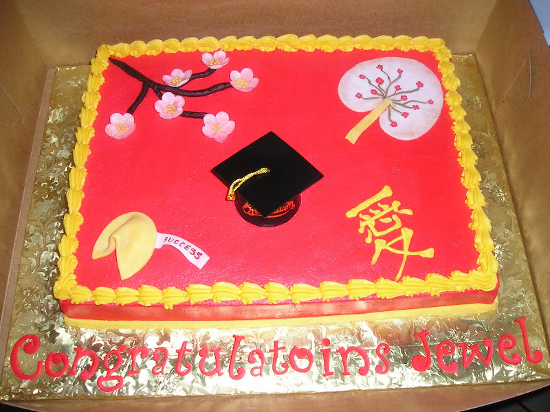 Asian Themed Graduation Cake title=