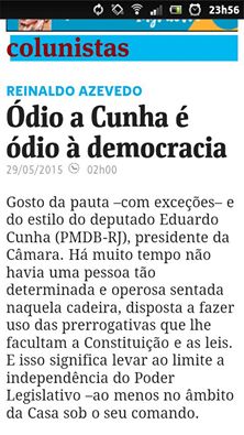 Resultado de imagem para o ódio a cunha é ódio à democracia