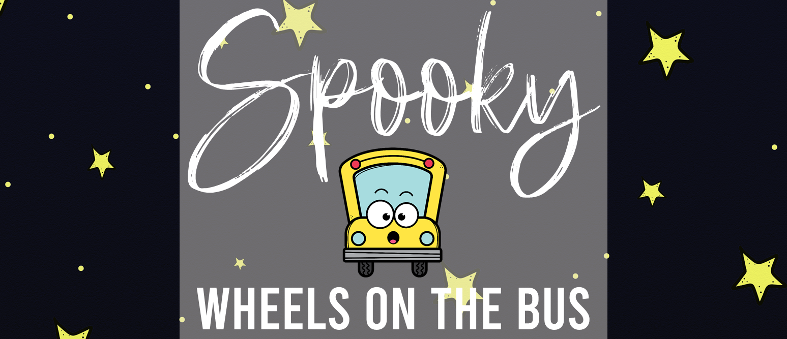 Spooky Wheels on the Bus book study activities unit with Common Core aligned literacy companion activities, class book, and craftivity for Kindergarten and First Grade