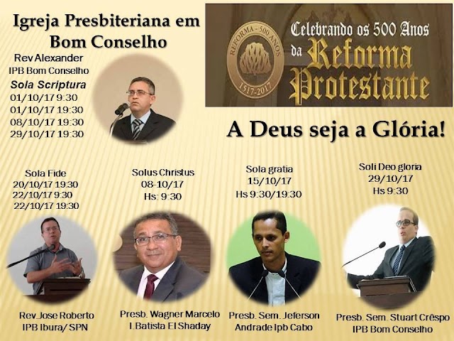 PROGRAMAÇÃO PARA OS 500 ANOS DA REFORMA PROTESTANTE