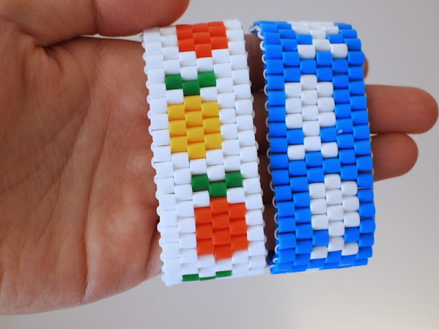 DIY fish and fruit perler bead bracelet