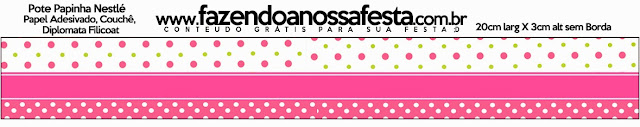 Pink, Green and White Polka Dots Free Printable Candy Bar Labels.