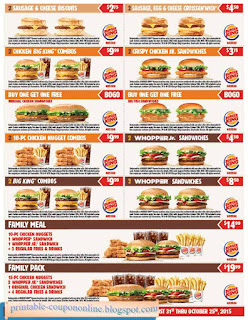 Free Printable Burger King Coupons