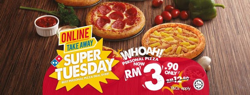 Domino's Pizza dengan harga RM3.90 sahaja!!