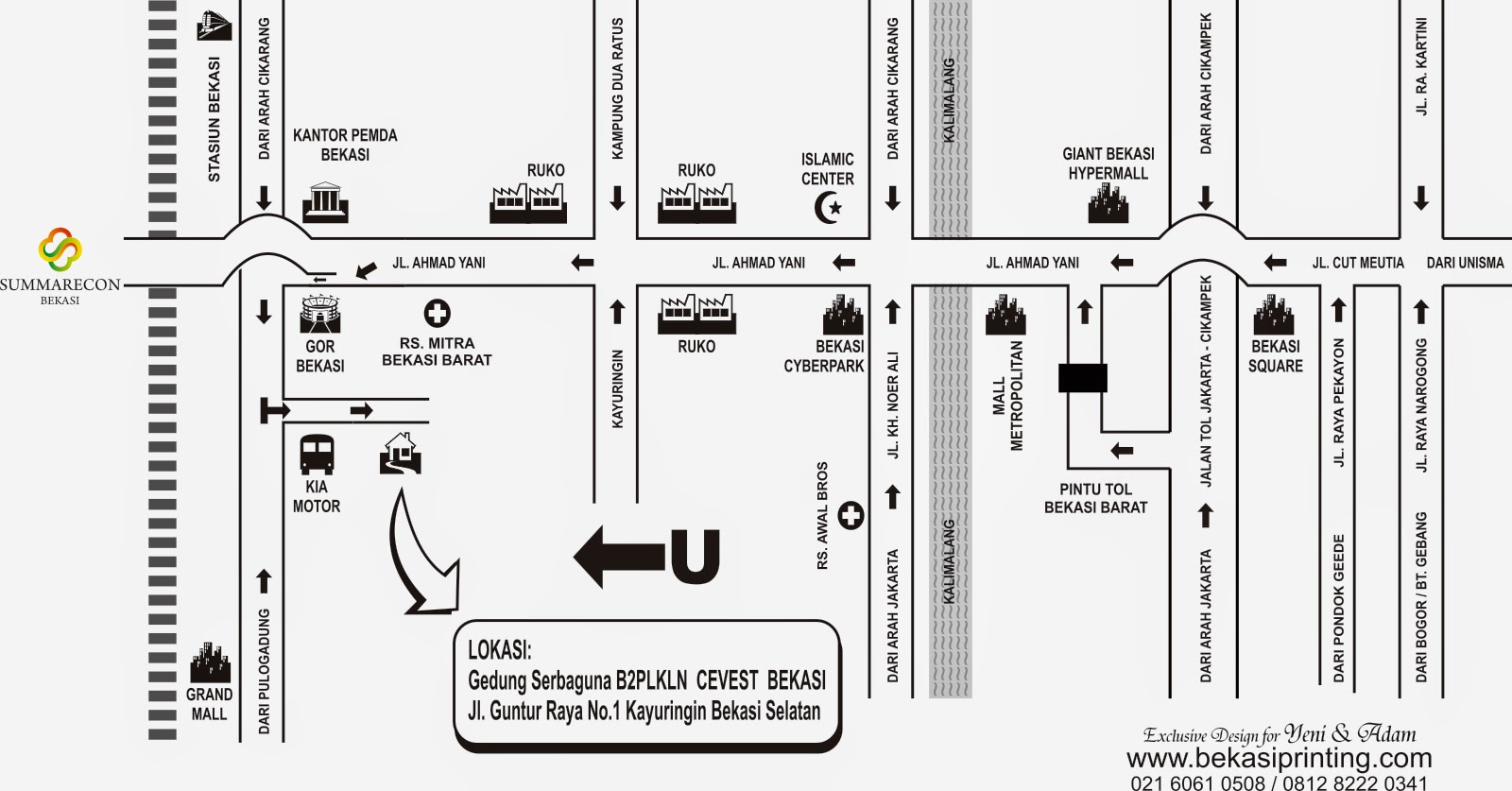 Denah Lokasi Undangan Pernikahan Khitanan Percetakan BEKASI PRINTING