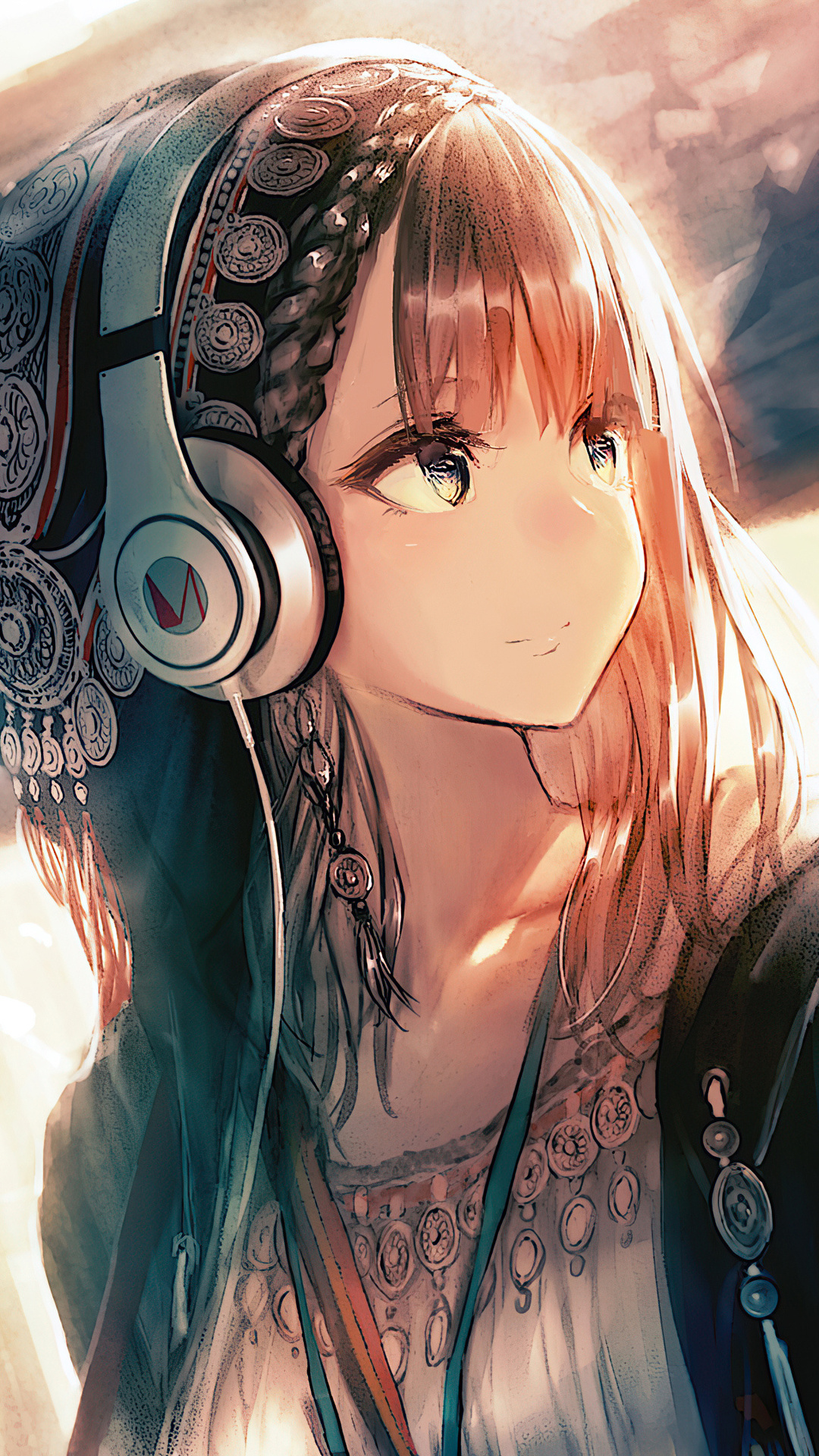  Anime  Cool  Girl  With Headphones Otaku Wallpaper