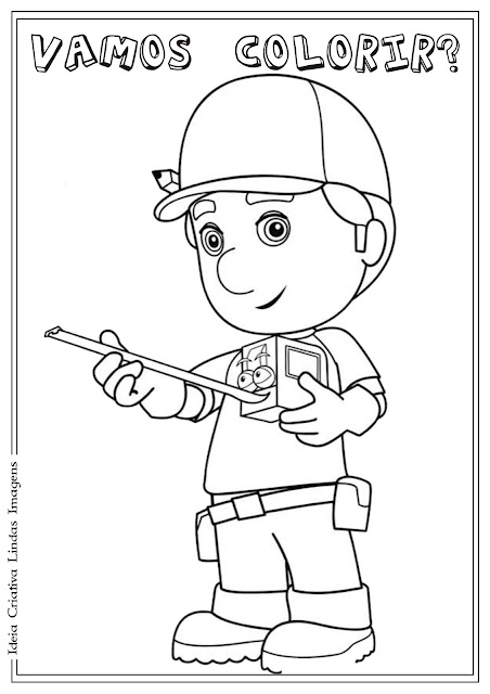 Desenho de Manny mãos a obra para colorir