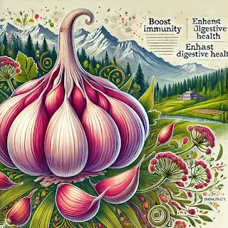 Kashmiri garlic, a rare and potent variety of garlic from the Himalayan region, has been used for centuries in traditional medicine.
