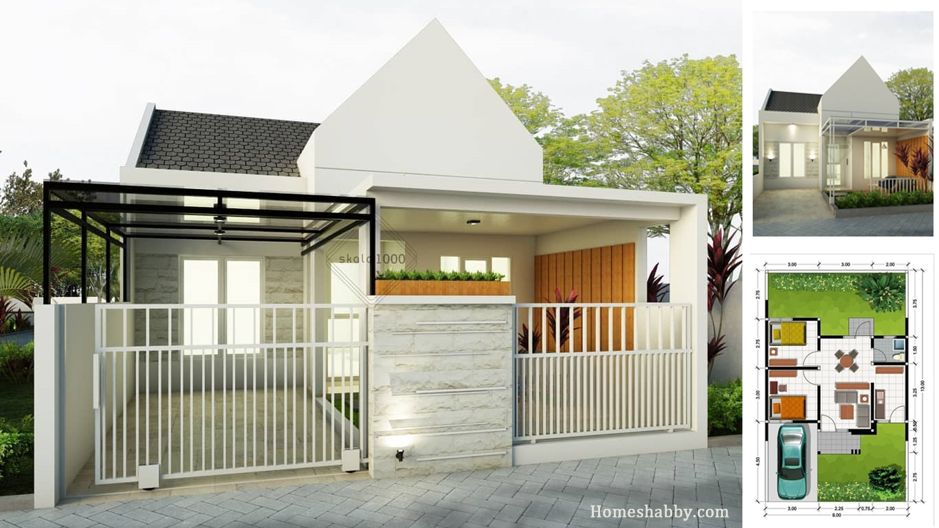 Desain Dan Denah Rumah Ukuran 8 X 13 M Yang Asri Cocok Untuk Keluarga Baru Homeshabbycom Design Home Plans