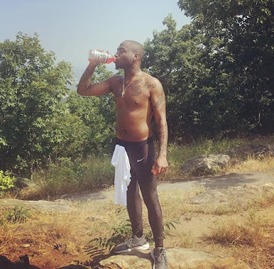 PHOTO: Davido Shares Shirtless Photo In U.S; Says He Needs To Lose Belly Fat 