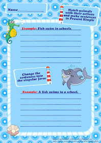 ocean animals vocabulary make sentences esl worksheet