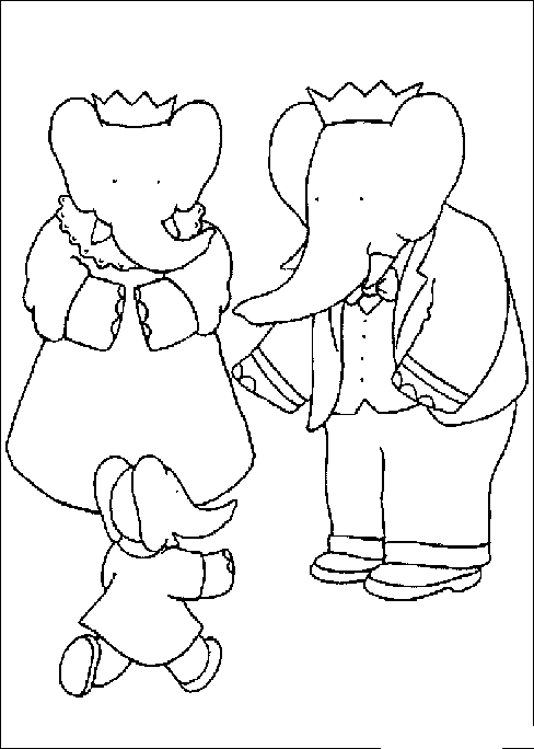 Desenhos do Babar para Colorir e Imprimir