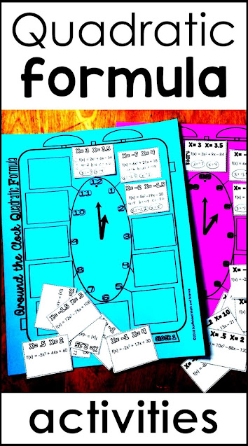 Looking for FUN Quadratic Formula activities? In this post are a variety of printable PDF and digital Quadratic Formula activities that your algebra students will love. Students use these algebra activities to practice solving quadratic word problems and to find the zeros of quadratic functions. The Quadratic Formula template has given my students the structure they needed to really master quadratics and the new quadratic word problems digital math escape room is sure to engage every one of your learners!