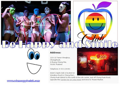 Be Happy and Smile Adams Apple Gay Club Chiang Mai Host Bar Thailand