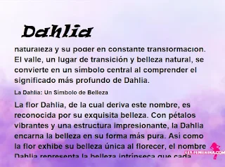 significado del nombre Dahlia