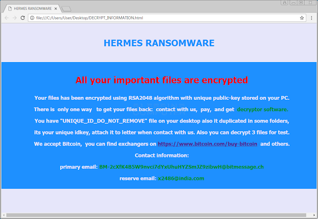 Hermes Ransomware - Βρήκαμε λύση μην πληρώσετε τα λύτρα
