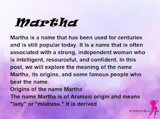 meaning of the name "Martha"