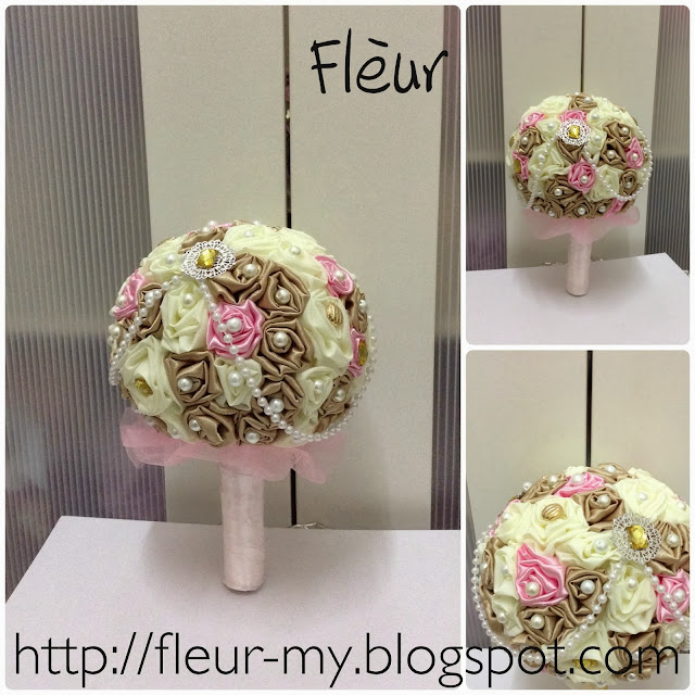 Pink and Champagne Bridal Bouquet by Fleur