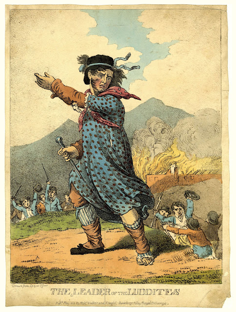 Изображение вожака луддитов в обносках (1812 год)