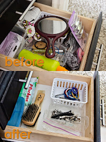 drawer reorganization: making a hair thing drawer