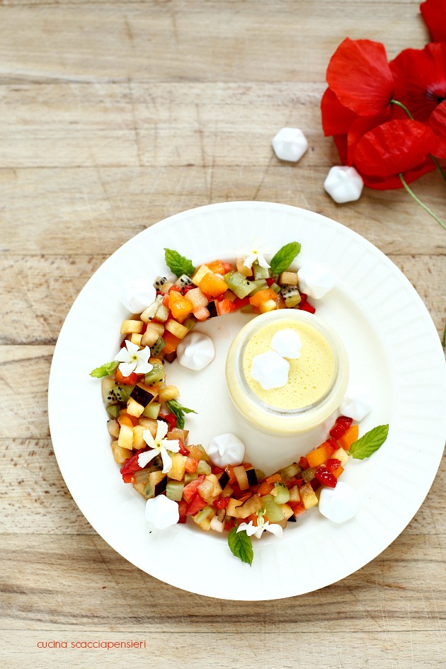 Tartare di frutta con crema inglese al gelsomino per Taste&More n. 21